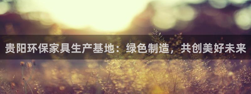 杏耀平台注册问一问：贵阳环保家具生产基地：绿色制造，共创美好